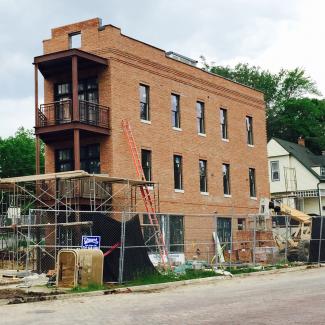 detroit street brownstone construction